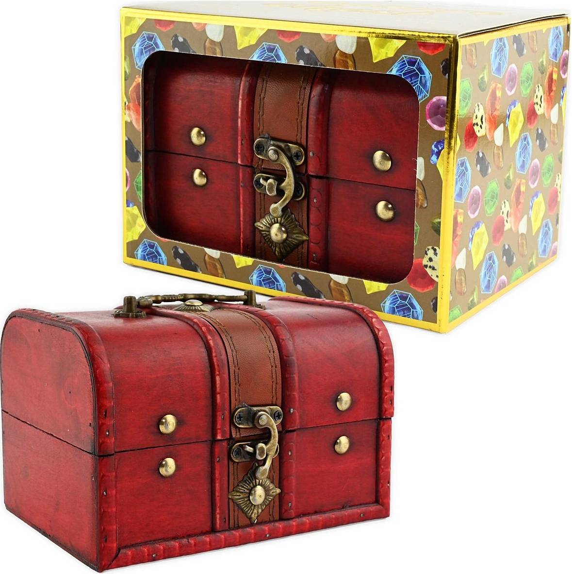 Robetoy Treaure Chest Wooden Multi Patterned One Size