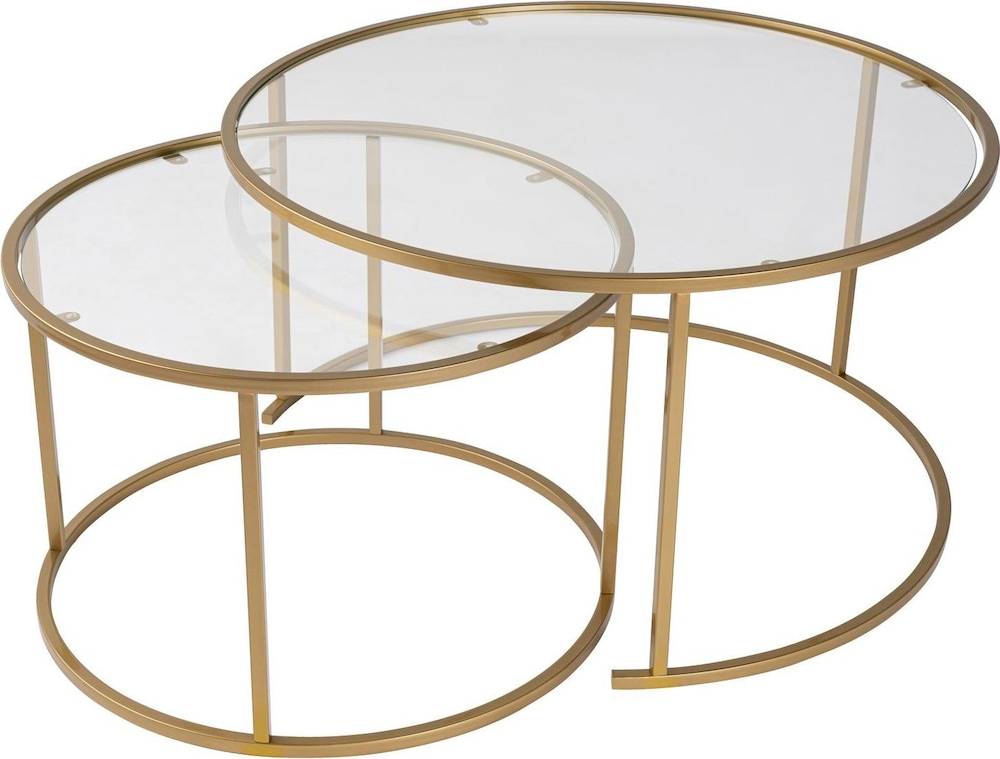 Sofabordsett Rikiya Gull Transparent