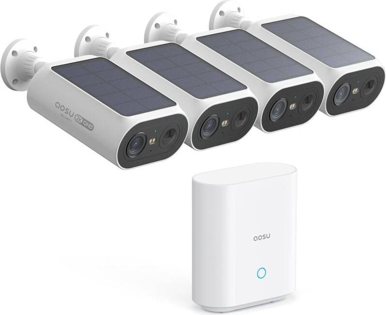 Outdoor camera Aosu 2K QHD 3.0-MP Dual-Band Wi-Fi Quick-Install Outdoor AI-Smart Solar Camera Pro System