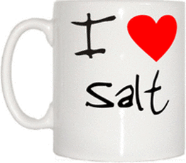 TeeTreeDesigns I Love Heart Salt Cup & Mug