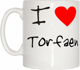 TeeTreeDesigns I Love Heart Torfaen Cup & Mug