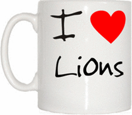 TeeTreeDesigns I Love Heart Lions Cup & Mug