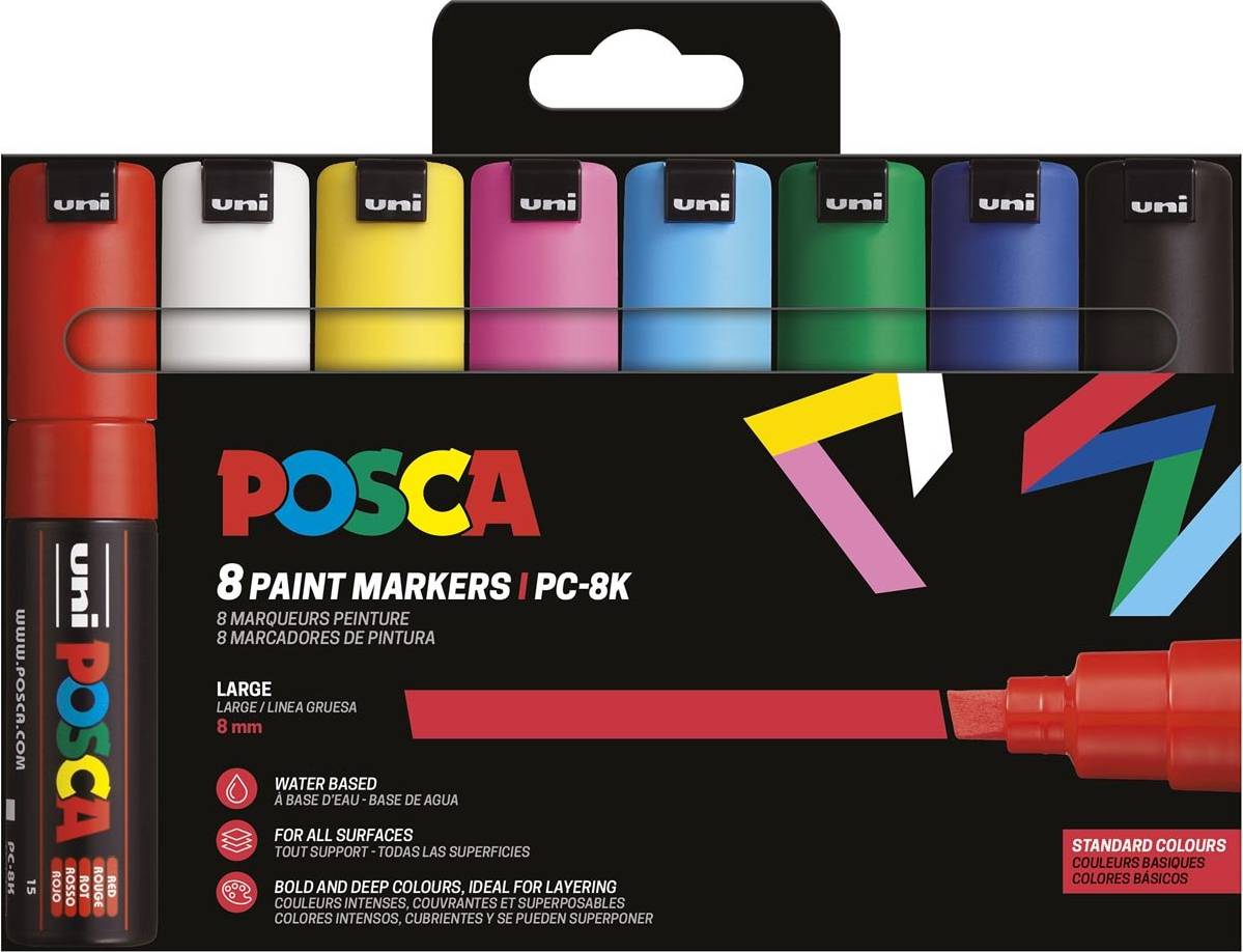 Posca PC-8K 8 st Basic-färger