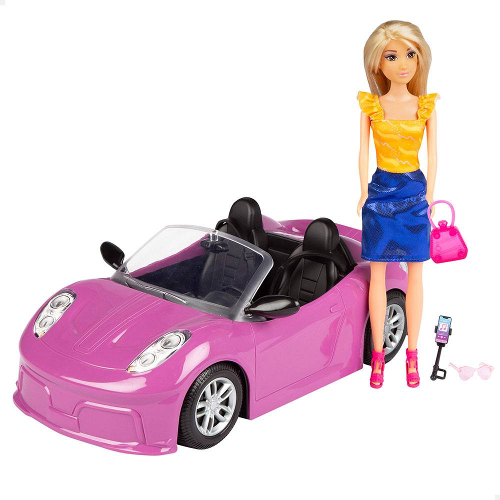 Isabella With Car Doll Rosa