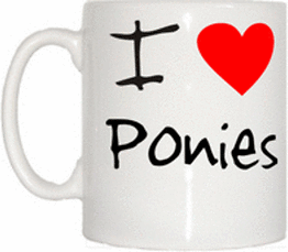 TeeTreeDesigns I Love Heart Ponies Cup & Mug