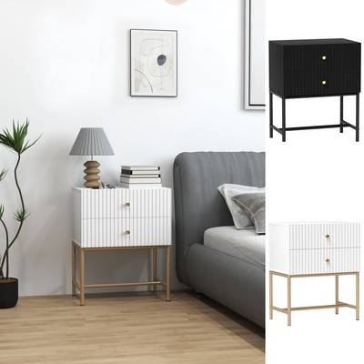 Homcom Elegant Two-Drawer Bedside Table