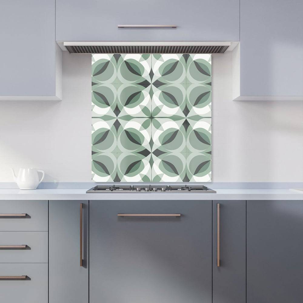 Warren Reed Geometric Glass Kitchen Splashback 65 x 70 cm Splash Guard 70cm