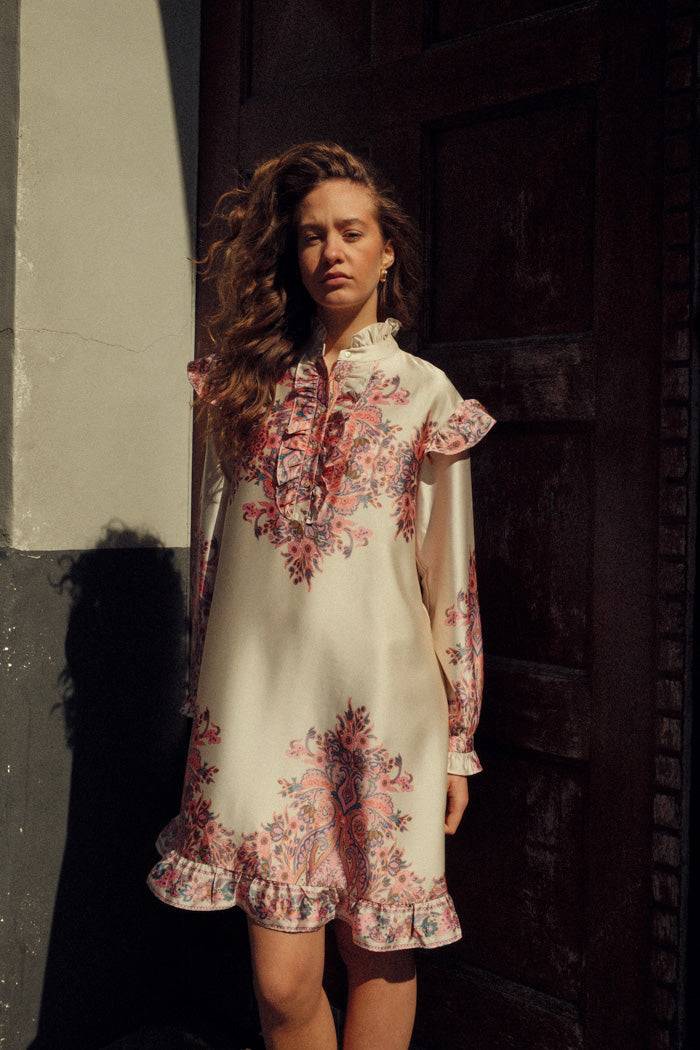 Reno Ruby Ruffle Dress Drusella Print
