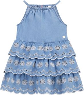 Guess Denim Ruffle Dress - Blue