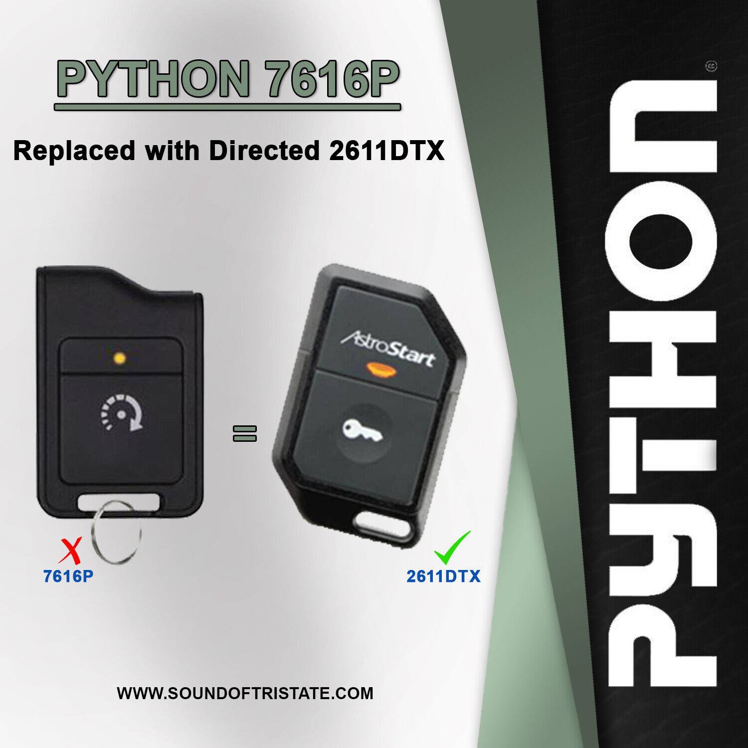 Directed Electronics Python 7616P 1-Way 1 Button Remote