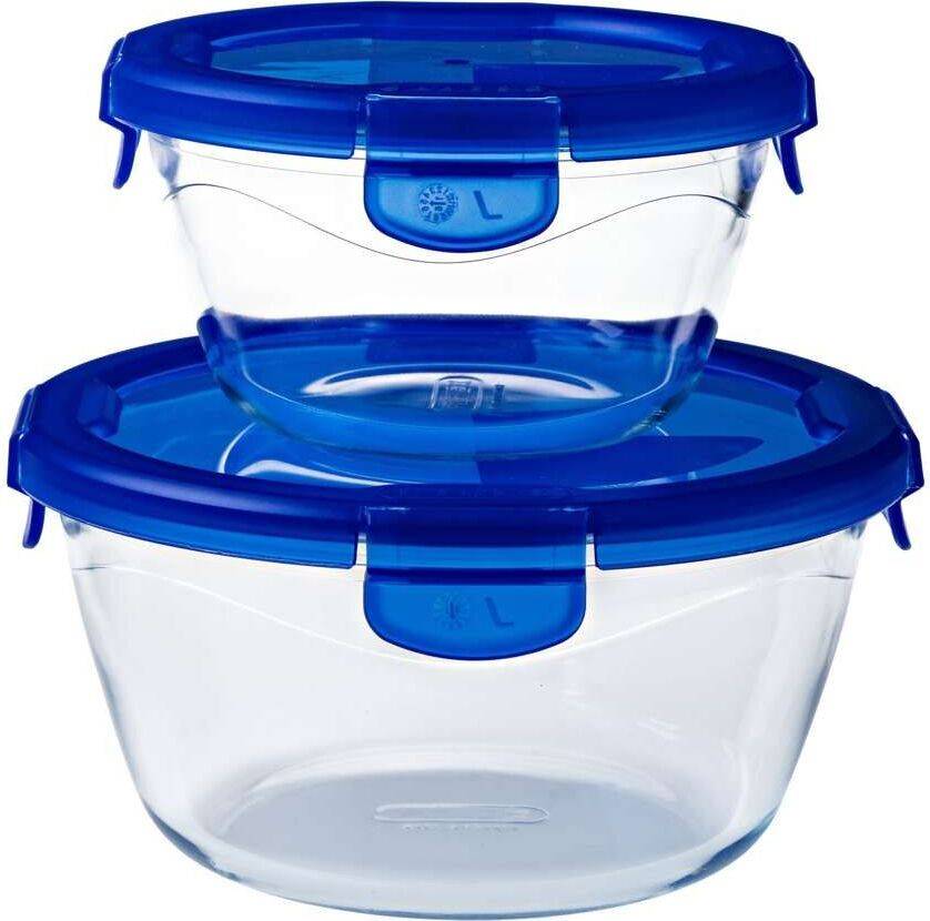Pyrex Cook & Go Schaal Rond met Deksel Set van 2 Stuks