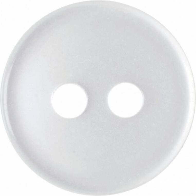 Hemline Round Basic Buttons White