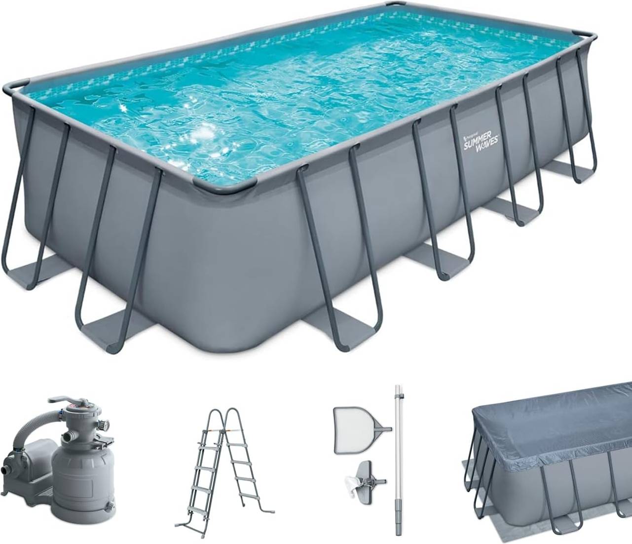 Rectangular Pool Complete Set 5.5x2.7x1.3m