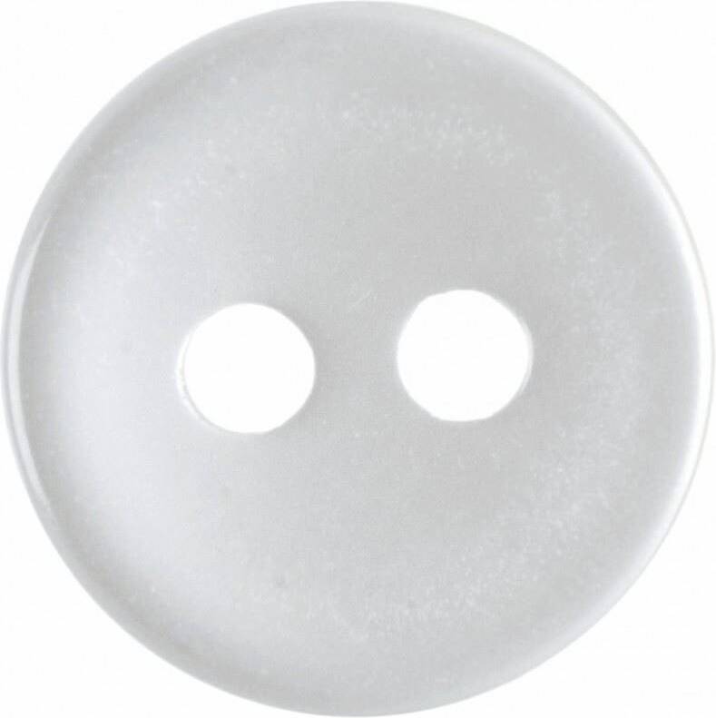Hemline Round Basic Buttons White