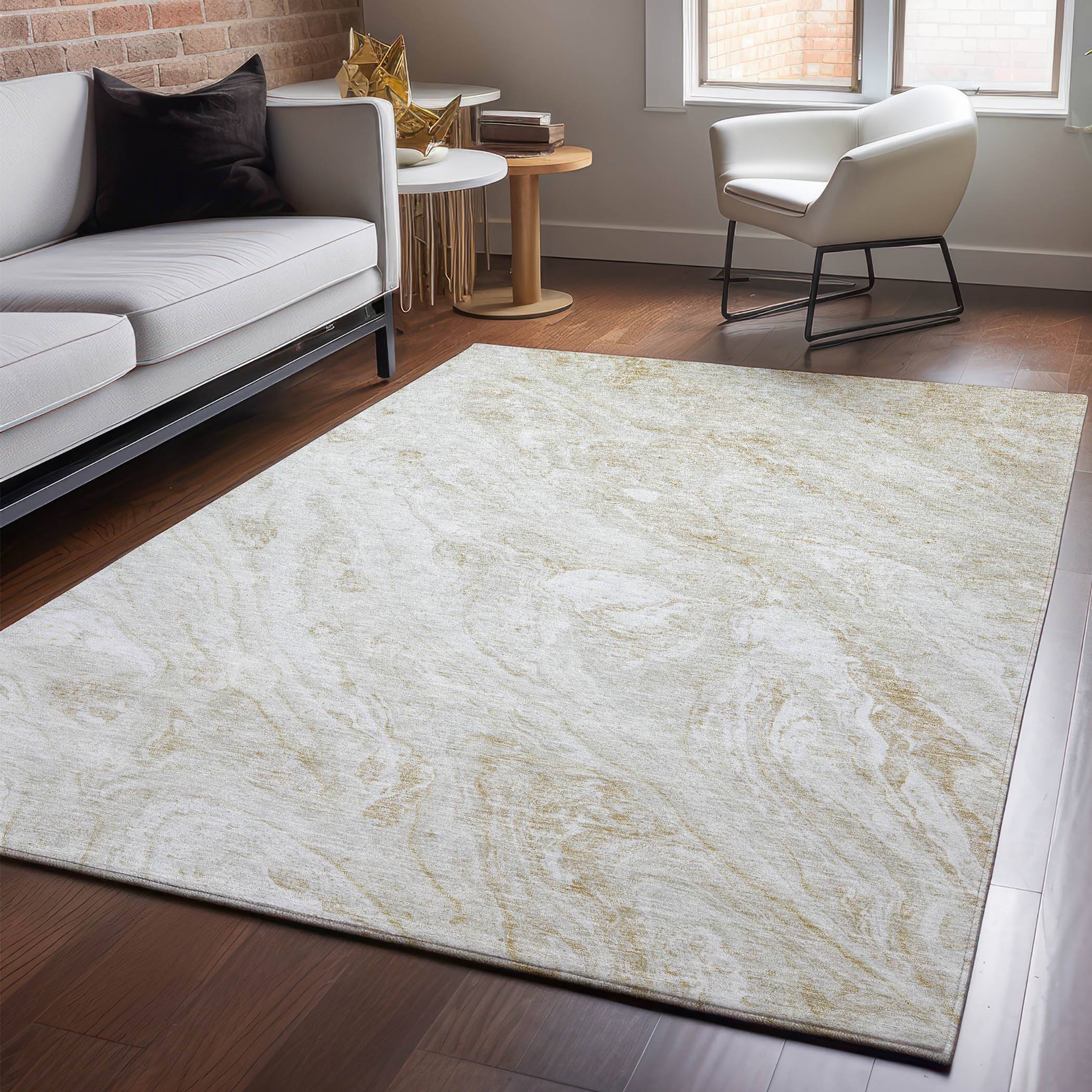 Addison Rugs Mayfield 8 x 10 ft Loomed Polyester Ivory Rectangular Indoor Geometric Machine Washable Area Rug Beige