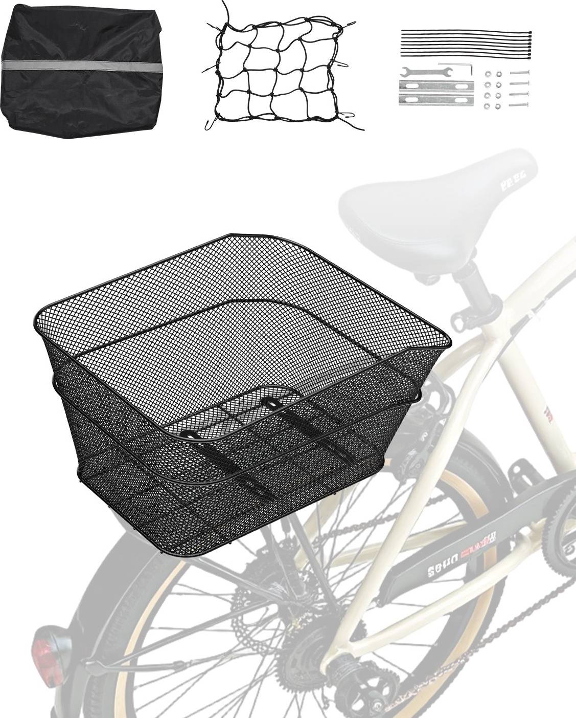 VEVOR Rear Wike Basket Wire Mesh Cargo Net