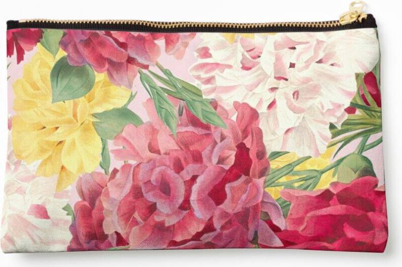 WHIBOS Makeup Bag Watercolour Ruby Roses Cosmetic Organizer - Ruby Roses