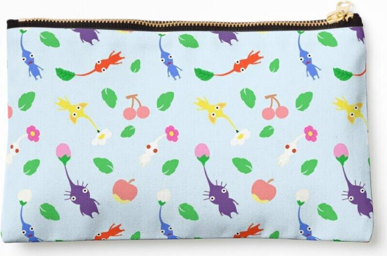 WHIBOS Makeup Bag Cute Pikmin Pattern - Blue