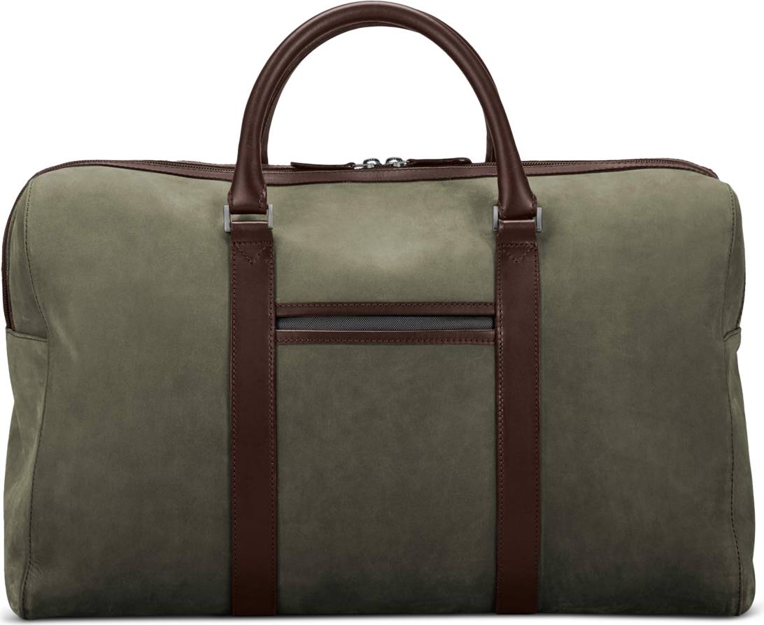 Compact Leather Weekender Bag