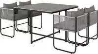 OutSunny Rattan with Space-saving Design - Grey Patio Dining Set