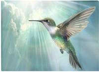 Warren Reed Hummingbird In A Beautiful Sky Multi One Size Chopping Board