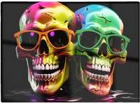 Warren Reed Happy Skeletons In Sunglasses Multi One Size Chopping Board