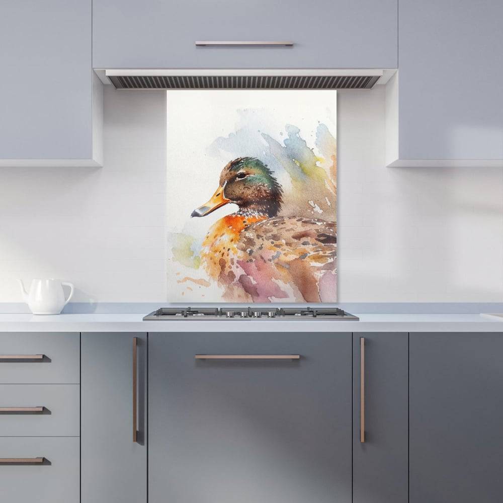 Warren Reed Warren Reed Designer Mallard Watercolour Glass 75 x 60 cm Splash Guard