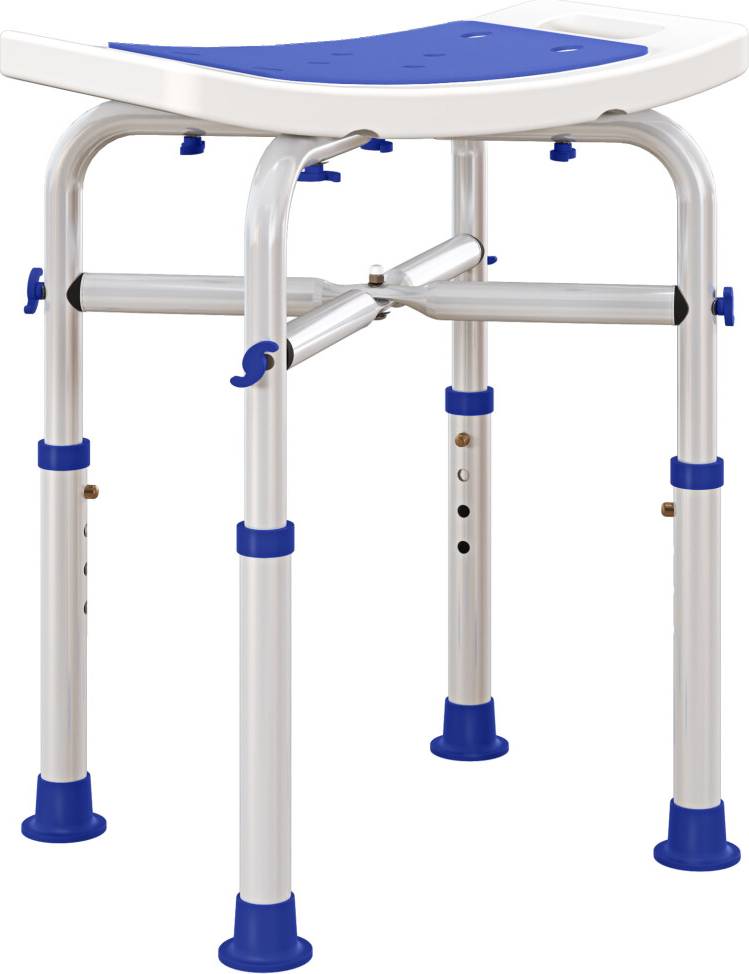 Homcom Adjustable Shower Stool with Foot Pads