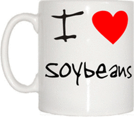 TeeTreeDesigns I Love Heart Soybeans Cup & Mug