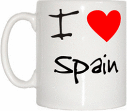 TeeTreeDesigns I Love Heart Spain Cup & Mug