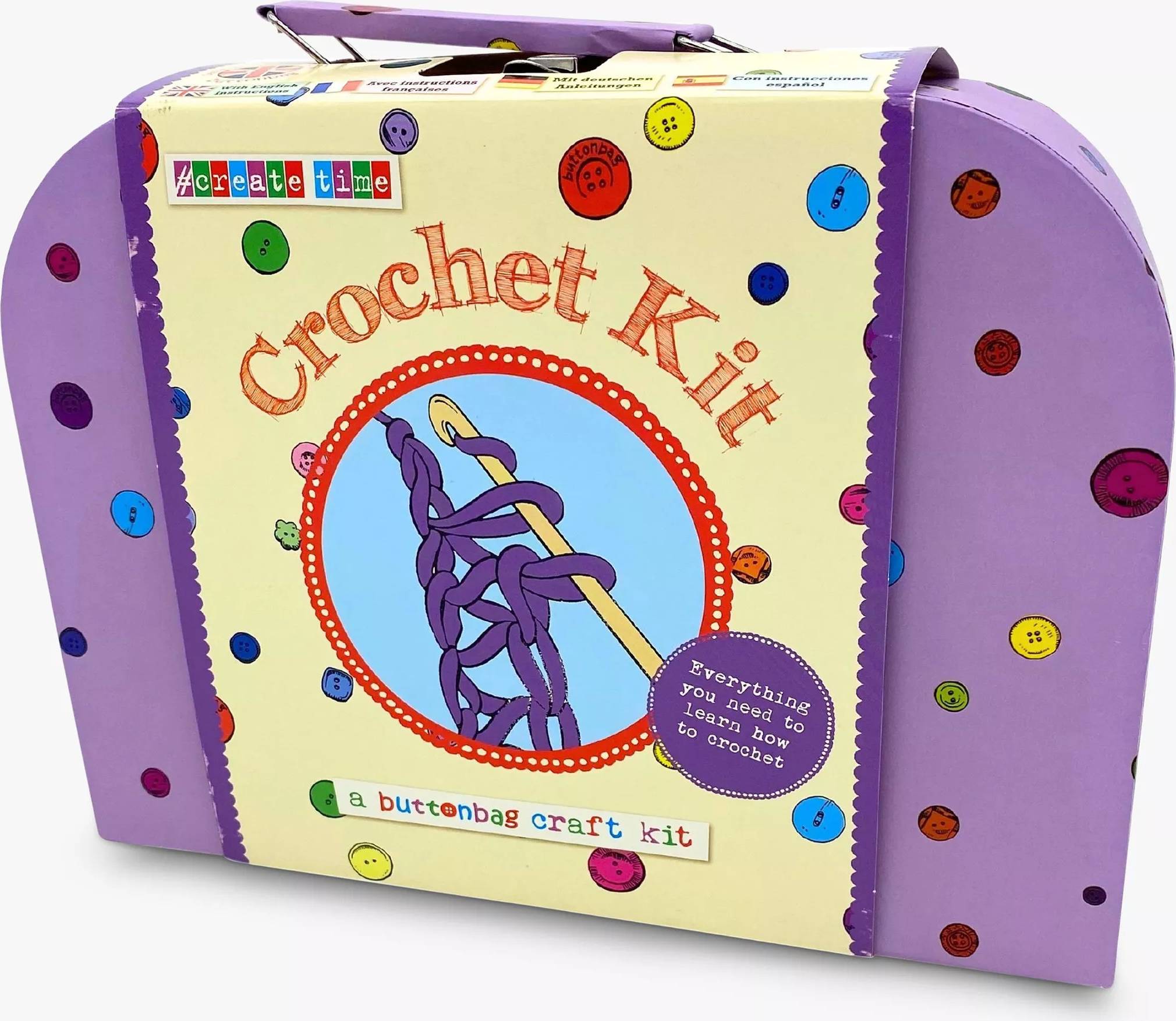 Crochet Suitcase Kit Buttonbag
