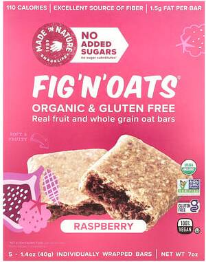 Made In Nature Fig 'N' Oats Raspberry 5 Individually Wrapped Bars 1.4 oz