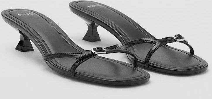 Mango Heeled Sandals With Buckle Detail - Black