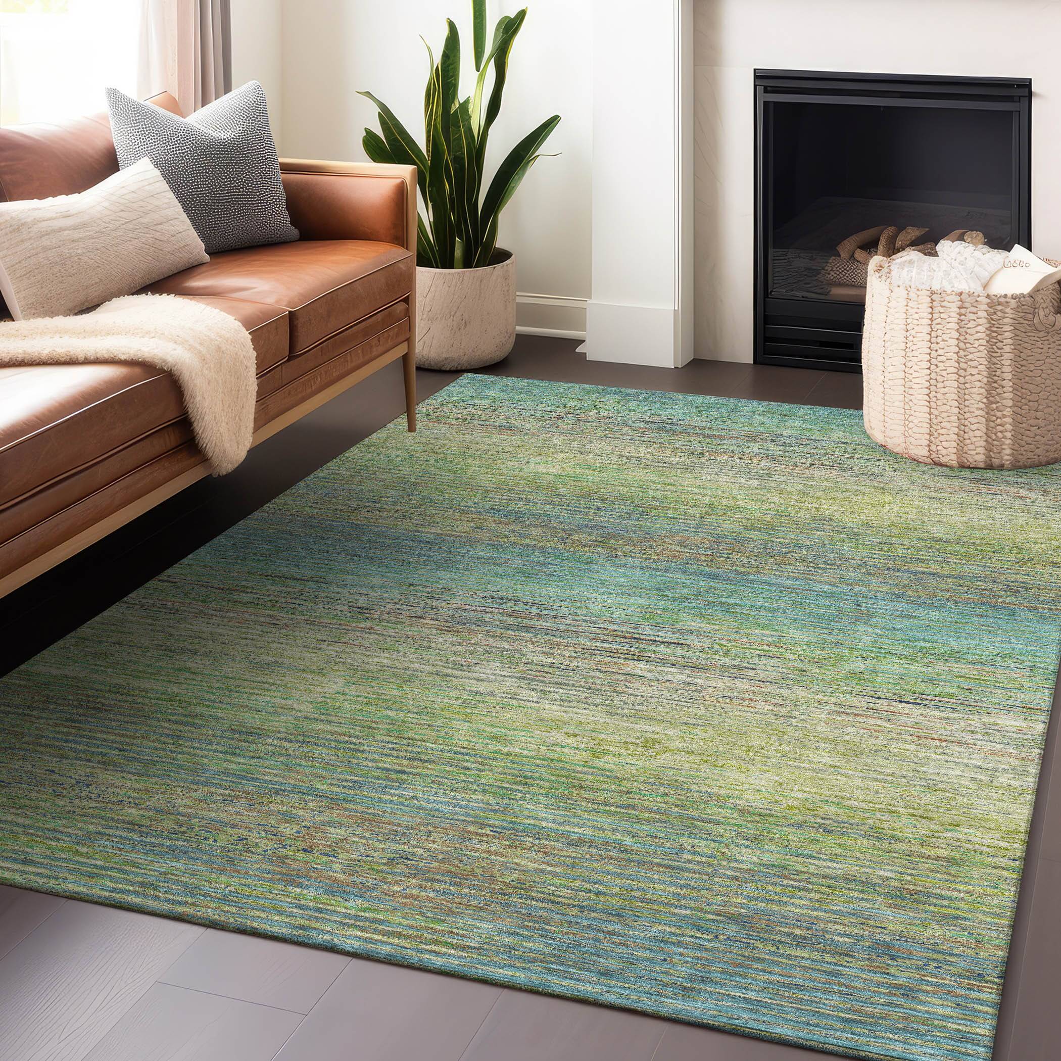 Addison Rugs Chantille 2 x 3 ft Polyester Aloe Rectangular Indoor Outdoor Geometric Machine Washable Area Rug in Green
