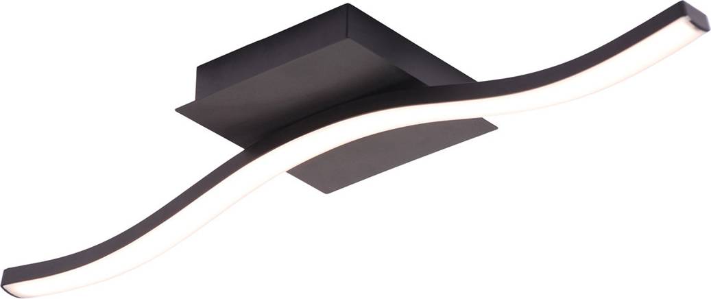 Black ceiling light fitting Metro Lane Contemporary Designer Single Wavy Strip LED Fitting In Matte Grey Ceiling Flush Light