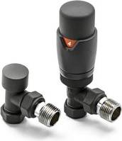 Reina Modal TRV Angled Radiator Valve and Lockshield Anthracite