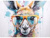 Warren Reed Kangaroo In Glasses Multi One Size Chopping Board