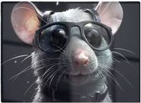Warren Reed Splashart Rat In Glasses One Size Grey Chopping Board