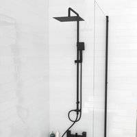 Nes Home Modern Exposed Square Shower Mixer Handset & Riser Rail Kit Matte One Size