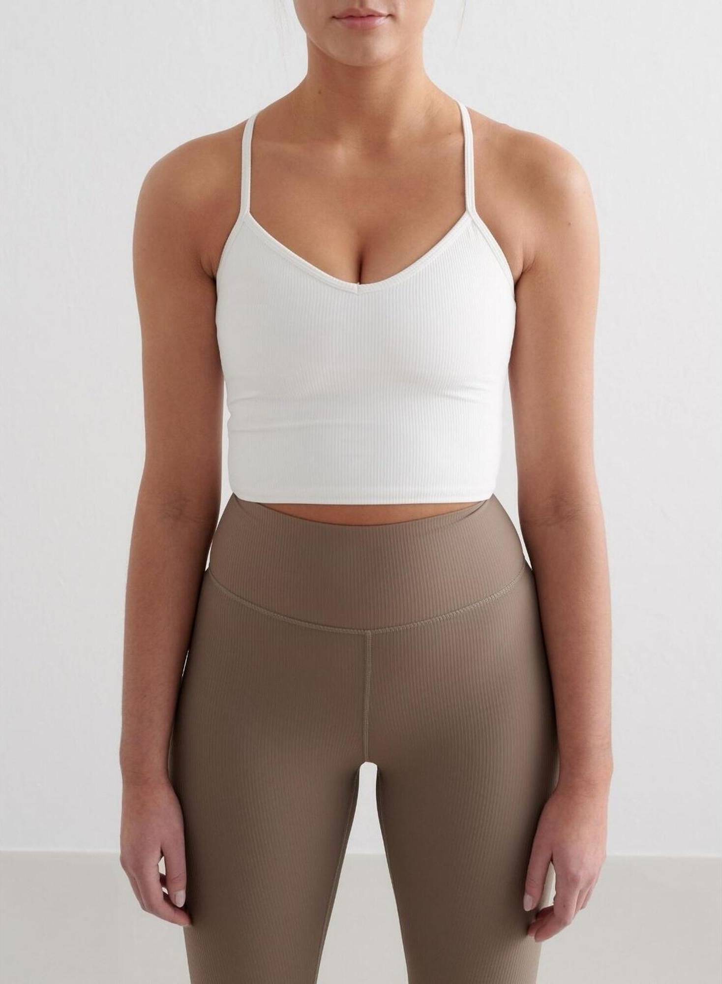 aim'n Ribbed Performance Bralette - White