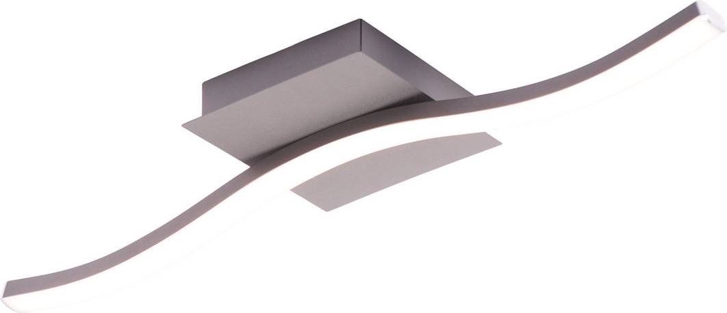 Black ceiling light fitting Metro Lane Contemporary Designer Single Wavy Strip LED Fitting In Matte Grey Ceiling Flush Light