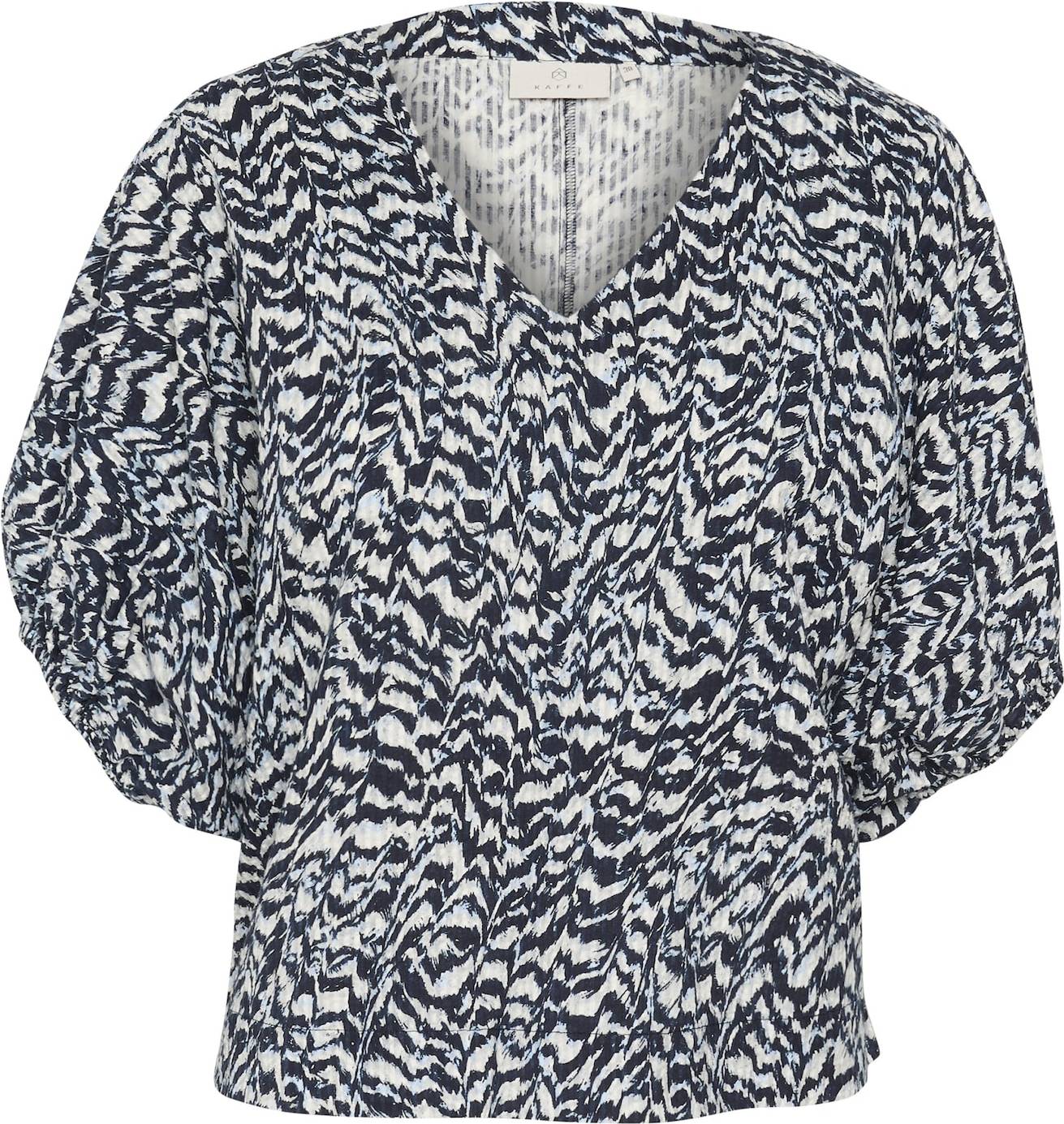 Kaffe Bluse Ruffalo - Navy/Hvid