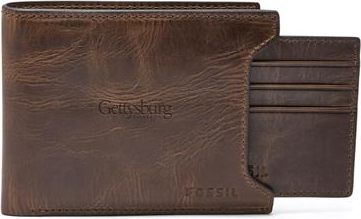 Fossil Brown Gettysburg Bullets Derrick Sliding Two-In-One Wallet