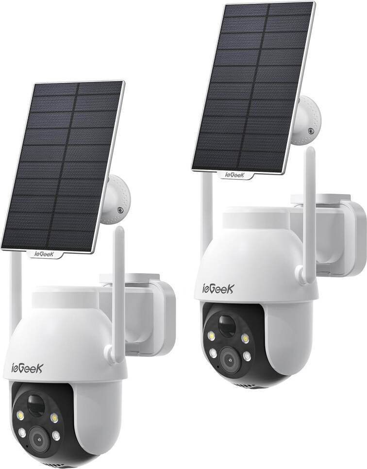 2K Solar Security Camera 2pcs