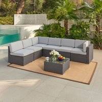 Grey Modular Rattan Garden Set