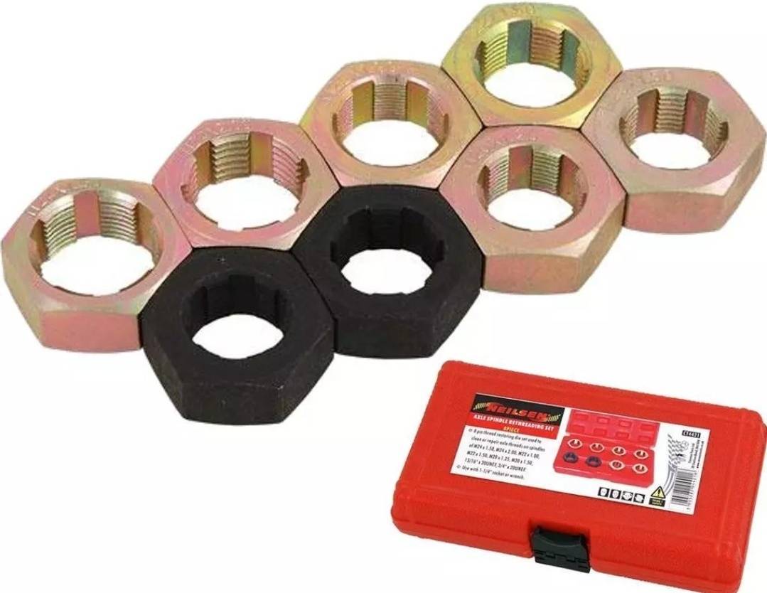 Neilsen 8pcs Axle Spindle Rethreading Thread Restore Repair Set Tool Kit