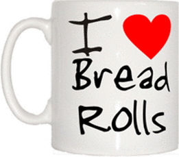 TeeTreeDesigns I Love Heart Bread Rolls Cup & Mug