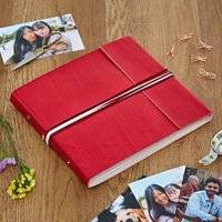Paper High Large Coloured Distressed Leather 3-String Photo Album Red One Size