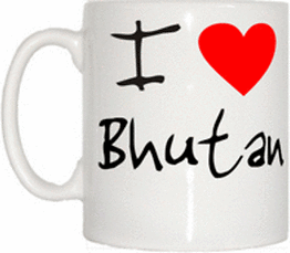 TeeTreeDesigns I Love Heart Bhutan Cup & Mug