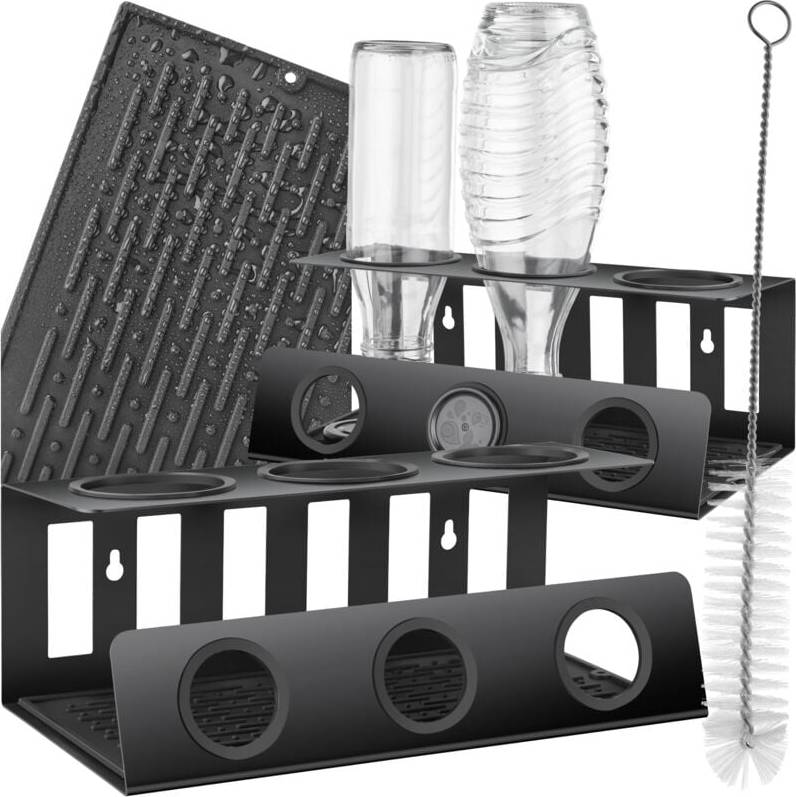 tectake Bottle Holder With Drip Tray Wine Rack